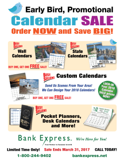 Calendar SALE - Bank Express™ Guaranteed Lowest Prices on