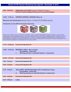 Illinois PLTW Teacher Workshop Day Agenda