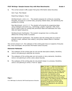 FCAT Writing+ Sample Answer Key with New
