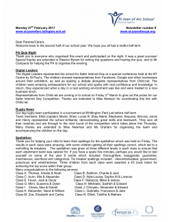 Newsletter No 8 - St Joan of Arc Roman Catholic Primary School