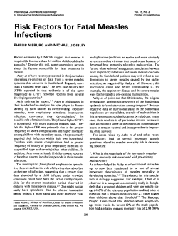 Risk Factors for Fatal Measles Infections