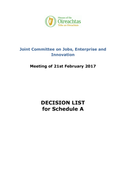 Decision List A - JC on JEI - Meeting of 21st February 2017