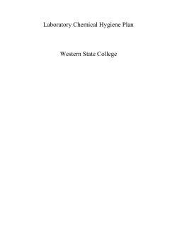 Chemical Hygiene plan - Western State Colorado University