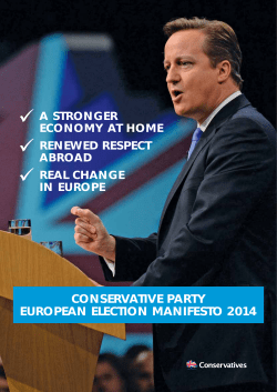 CONSERVATIVE PARTY EUROPEAN ELECTION MANIFESTO 2014