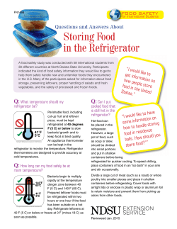 Questions and Answers About Storing Food