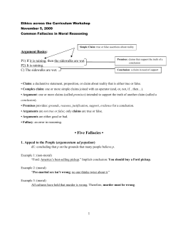 Common Fallacies in Moral Reasoning