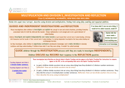 multiplication and division 5_investigation and reflection
