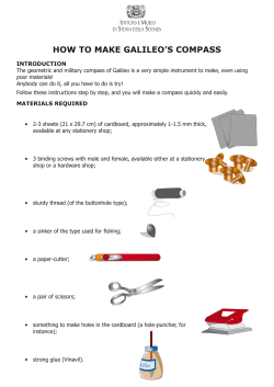 HOW TO MAKE GALILEO`S COMPASS