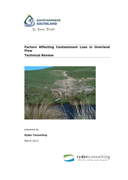 Report - Factors Affecting Contaminant Loss in Overland Flow