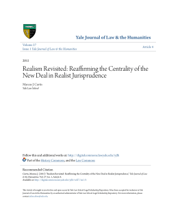Reaffirming the Centrality of the New Deal in Realist Jurisprudence