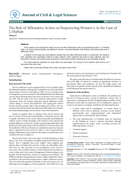 The Role of Affirmative Action on Empowering