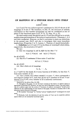 ON MAPPINGS OF A UNIFORM SPACE ONTO ITSELF
