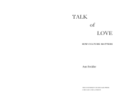 TALK LOVE of - UCSB Department of Sociology