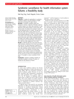 Syndromic surveillance for health information system failures: a