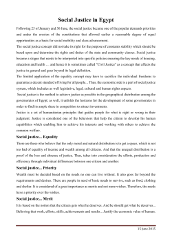 Social Justice in Egypt