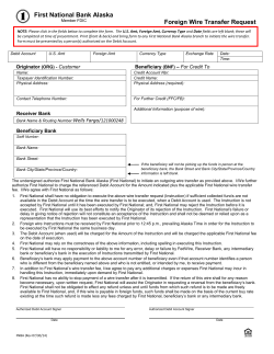 First National Bank Alaska Foreign Wire Transfer Request
