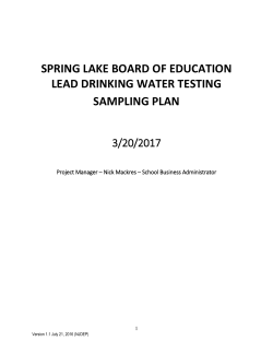 Lead Sampling Plan