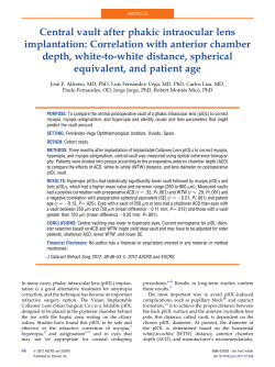 Central vault after phakic intraocular lens implantation: Correlation