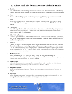 20 point LinkedIn Checklist