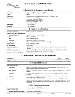MATERIAL SAFETY DATA SHEET 1. Product and