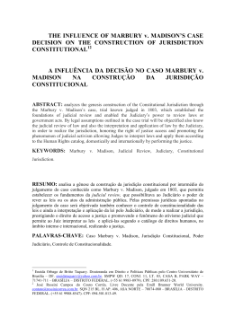THE INFLUENCE OF MARBURY v. MADISON`S CASE DECISION