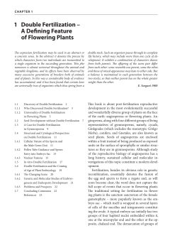1 Double Fertilization &ndash; A Defining Feature of Flowering