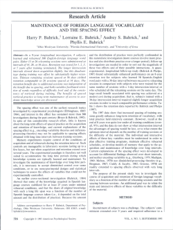 Research Article - University of Toronto, Department of Psychology