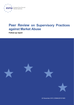 MAD Supervisory Practices peer review follow-up