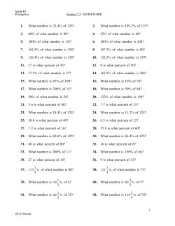 1. What number is 22.4% of 125? 2. What number is 159.2% of 125