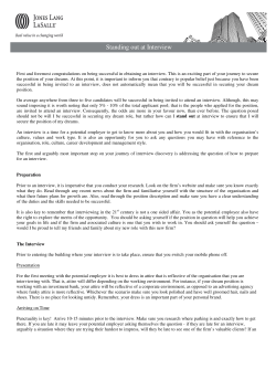 Standing out at Interview