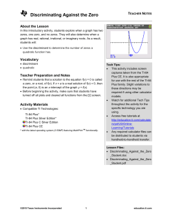 Teacher Notes PDF - TI Education