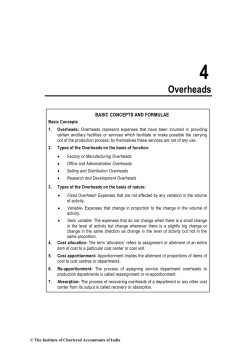 Overheads - ICAI Knowledge Gateway