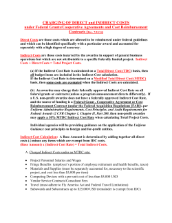 CHARGING OF DIRECT and INDIRECT COSTS under Federal