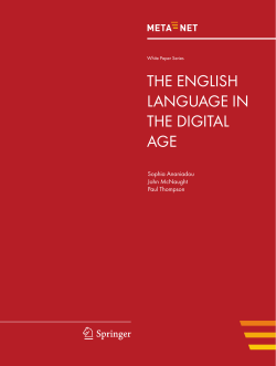 the english language in the digital age - META-Net