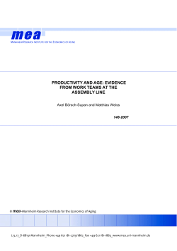 productivity and age: evidence from work teams at the assembly line