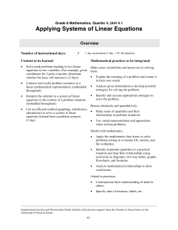 Applying Systems of Linear Equations