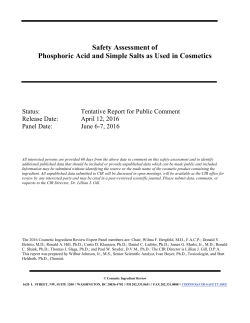 Safety Assessment of Phosphoric Acid and Simple Salts as Used in