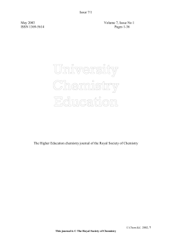 University Chemistry Education