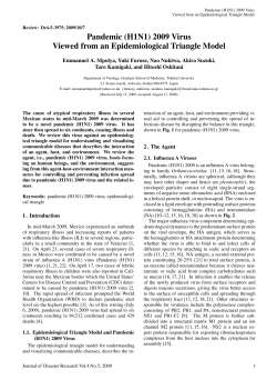 Pandemic (H1N1) 2009 Virus Viewed from an Epidemiological
