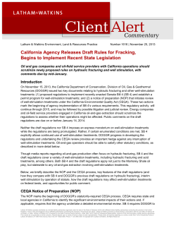 California Agency Releases Draft Rules for Fracking, Begins to