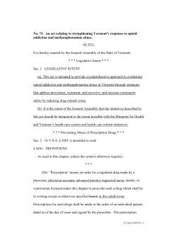No. 75. An act relating to strengthening Vermont`s response to