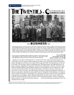 Business in the 1920s: collected commentary