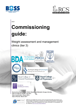 Commissioning guide : weight assessment and management clinics