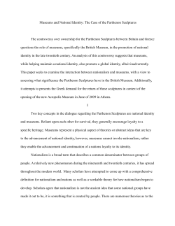Museums and National Identity: The Case of the Parthenon