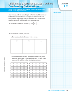 Adding and Subtracting Mixed Numbers Confirming Calculations