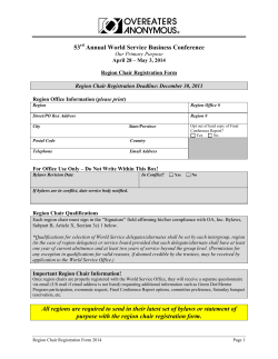53 Annual World Service Business Conference All regions are
