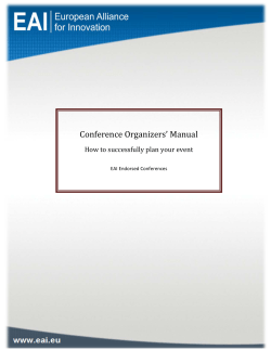 Conference Organizers Manual for EAI organized events