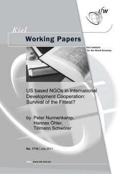 US based NGOs in International Development Cooperation: Survival