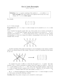 Oct 6: Latin Rectangles