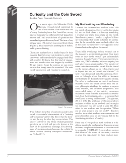 Curiosity and the Coin Sword - Wisconsin Mathematics Council